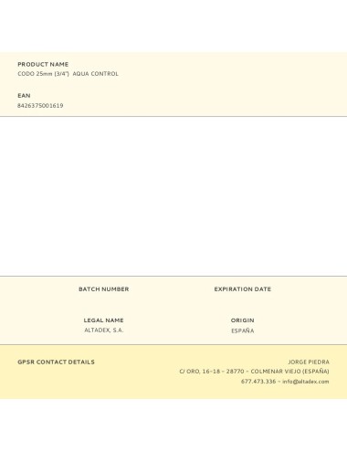 Codo 25mm (3/4") aqua control