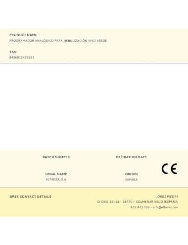 Programador analógico para nebulización vivo verde