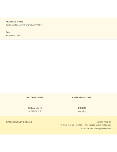 Codo automatico 1/4" vivo verde