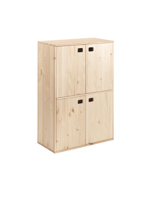 Mueble dinamic 4 puertas pino macizo 105,4 x 70,8 x 33 cm