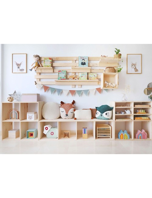 Estanteria modular 6 cubos dinamic pino macizo 70,8 x 70,8 x 33 cm