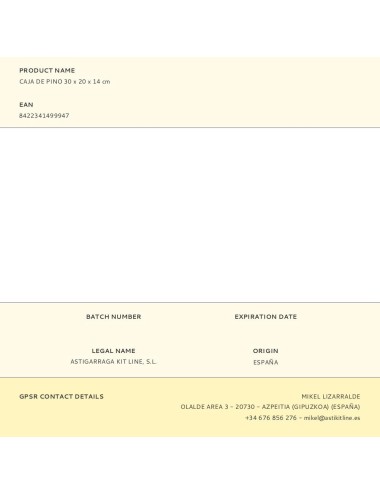 Caja de pino 30 x 20 x 14 cm