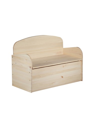 Banco baúl deco de pino 90 x 62 x 38 cm