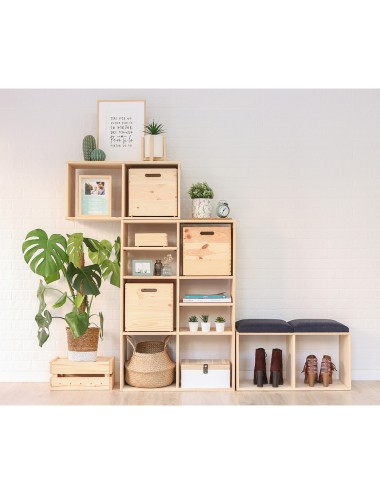 Estanteria modular 3 cubos dinamic pino macizo 107 x 36,2 x 34 cm