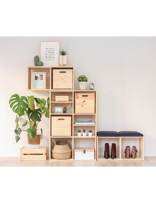 Estanteria modular 3 cubos dinamic pino macizo 107 x 36,2 x 34 cm