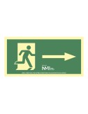Cartel de evacuación flecha derecha (pvc 1mm) clase a 32x16cm normaluz