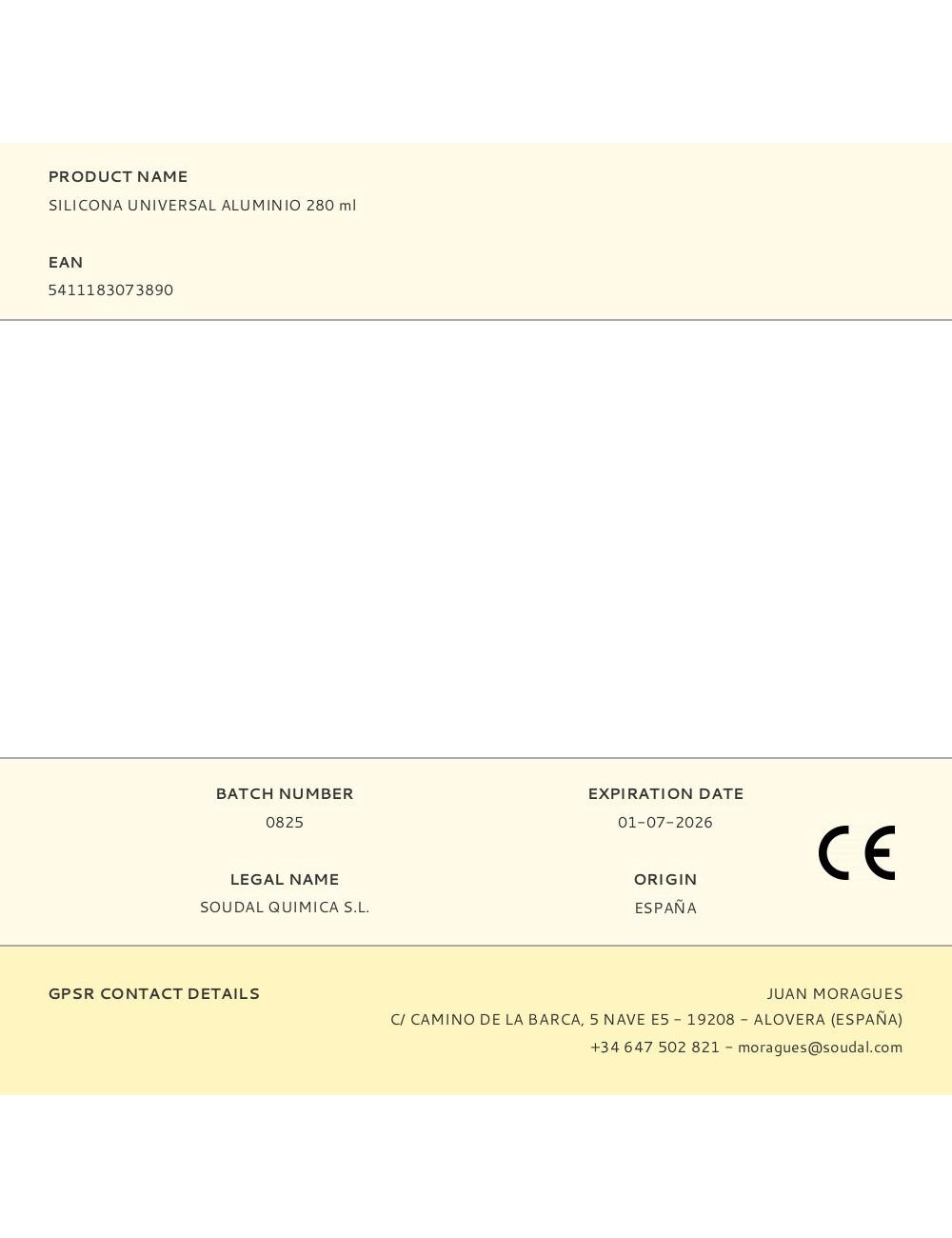 Silicona universal aluminio 280 ml