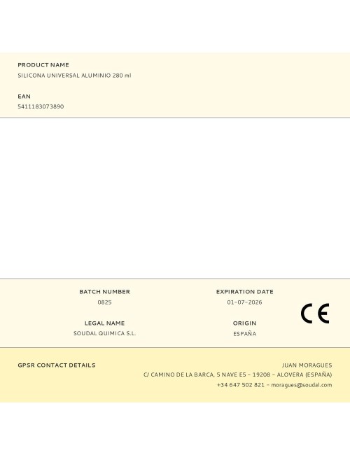 Silicona universal aluminio 280 ml
