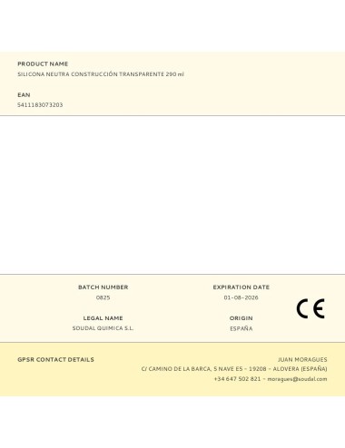 Silicona neutra construcción transparente 290 ml