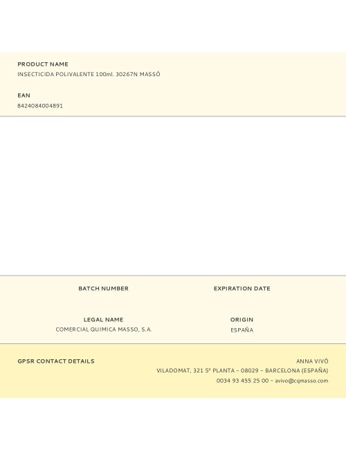 Insecticida polivalente 100ml. 30267n massó