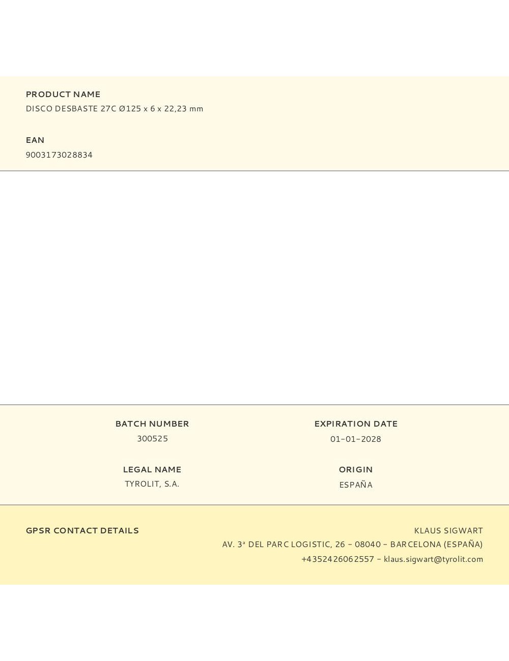 Disco desbaste 27c ø125 x 6 x 22,23 mm