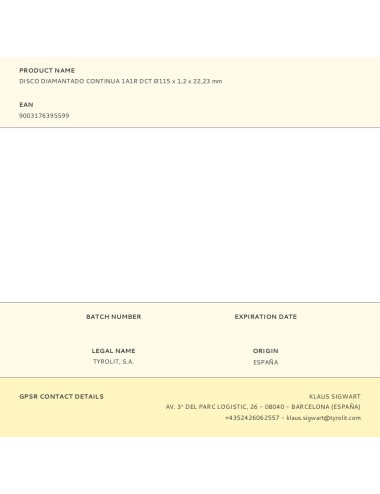 Disco diamantado continua 1a1r dct ø115 x 1,2 x 22,23 mm