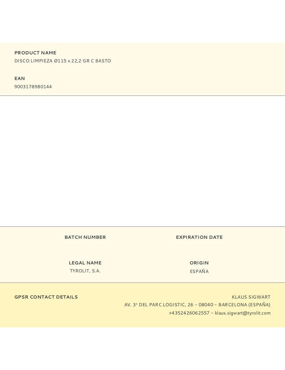 Disco limpieza ø115 x 22,2 gr c basto