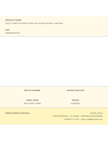 Pack 2 pares de protectores de calzado blanco. 4877000