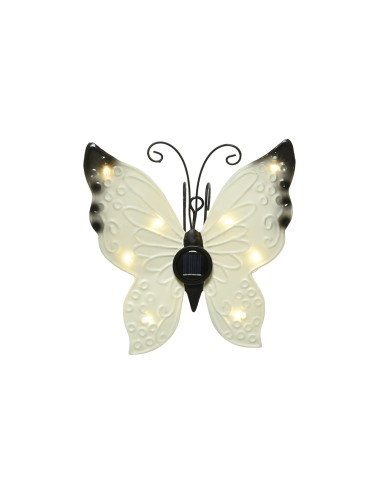 Figura luz solar metalica con forma de mariposa 17,8 x 6 x 4 cm colores surtidos