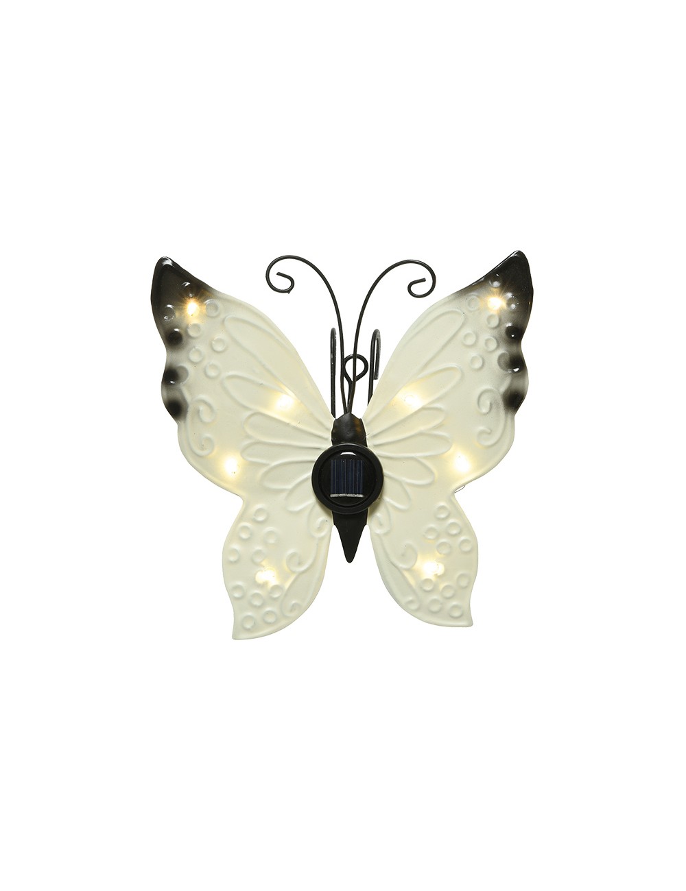 Figura luz solar metalica con forma de mariposa 17,8 x 6 x 4 cm colores surtidos