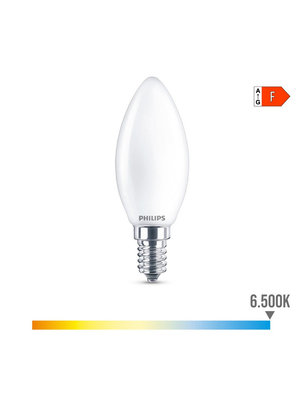 Bombilla vela led e14 4,3 w 470 lm 6500 k luz fria ø3,5 x 9,7 cm