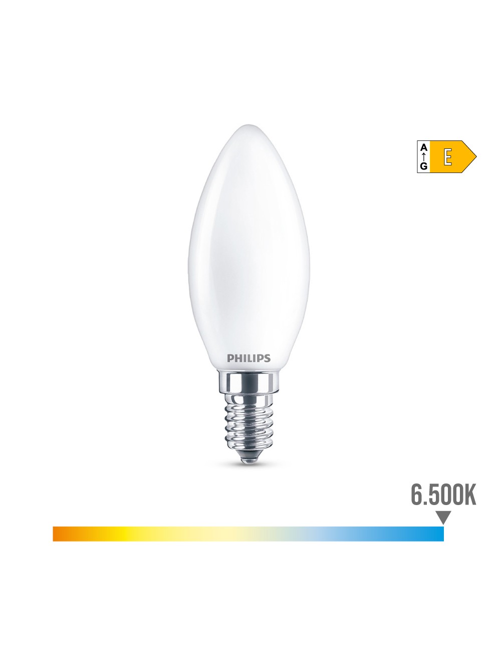 Bombilla vela led e14 6,5 w 806 lm 6500 k luz fria ø3,5 x 9,7 cm