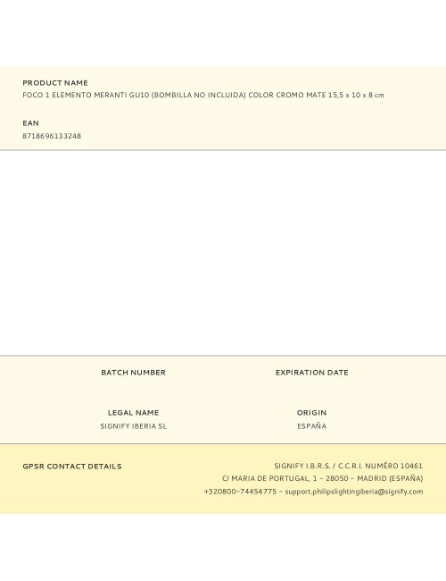 Foco 1 elemento meranti gu10 (bombilla no incluida) color cromo mate 15,5 x 10 x 8 cm