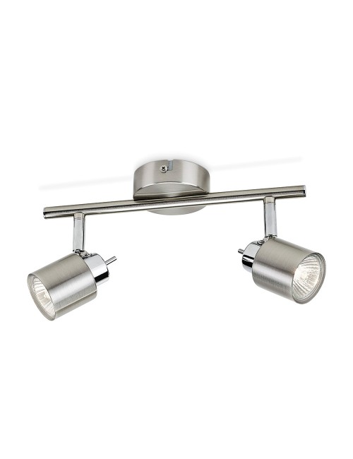 Foco 2 elementos meranti gu10 (bombilla no incluida) color cromo mate 15,5 x 10 x 28 cm