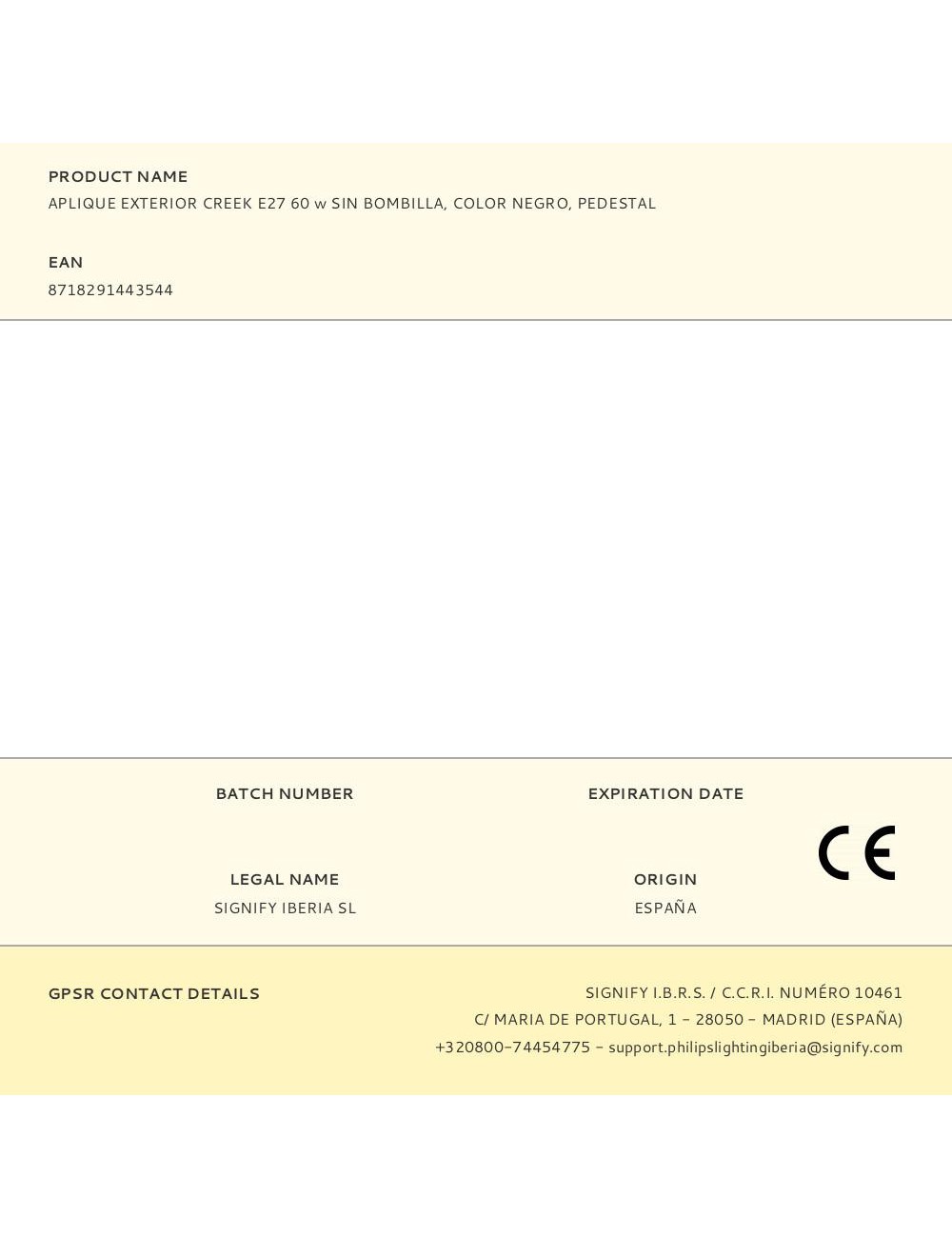 Aplique exterior creek e27 60 w sin bombilla, color negro, pedestal