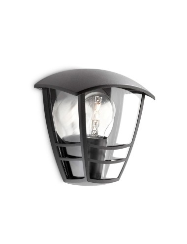 Aplique exterior creek e27 60 w sin bombilla, color negro, mural