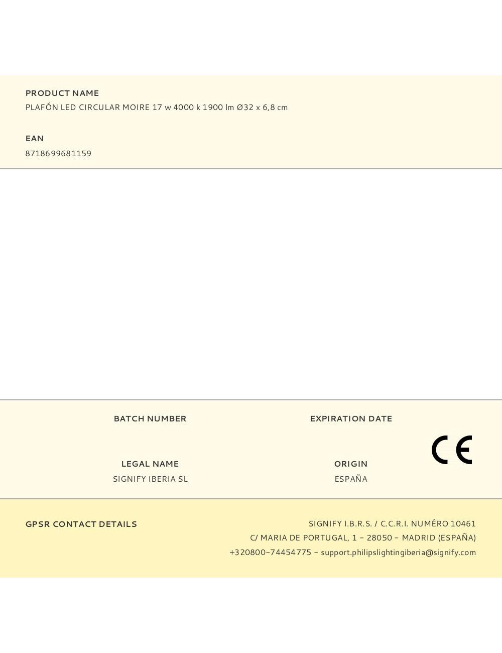 Plafón led circular moire 17 w 4000 k 1900 lm ø32 x 6,8 cm