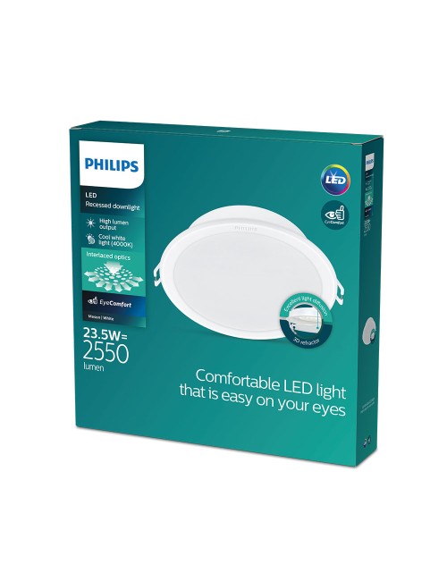 Downlight led empotrable modelo meson 23,5w 2550 lm 4000 k luz dia ø21,5 x 10,5 cm