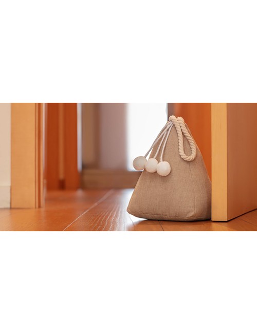 Tope textil sujetapuerta 1kg saco beige. inofix