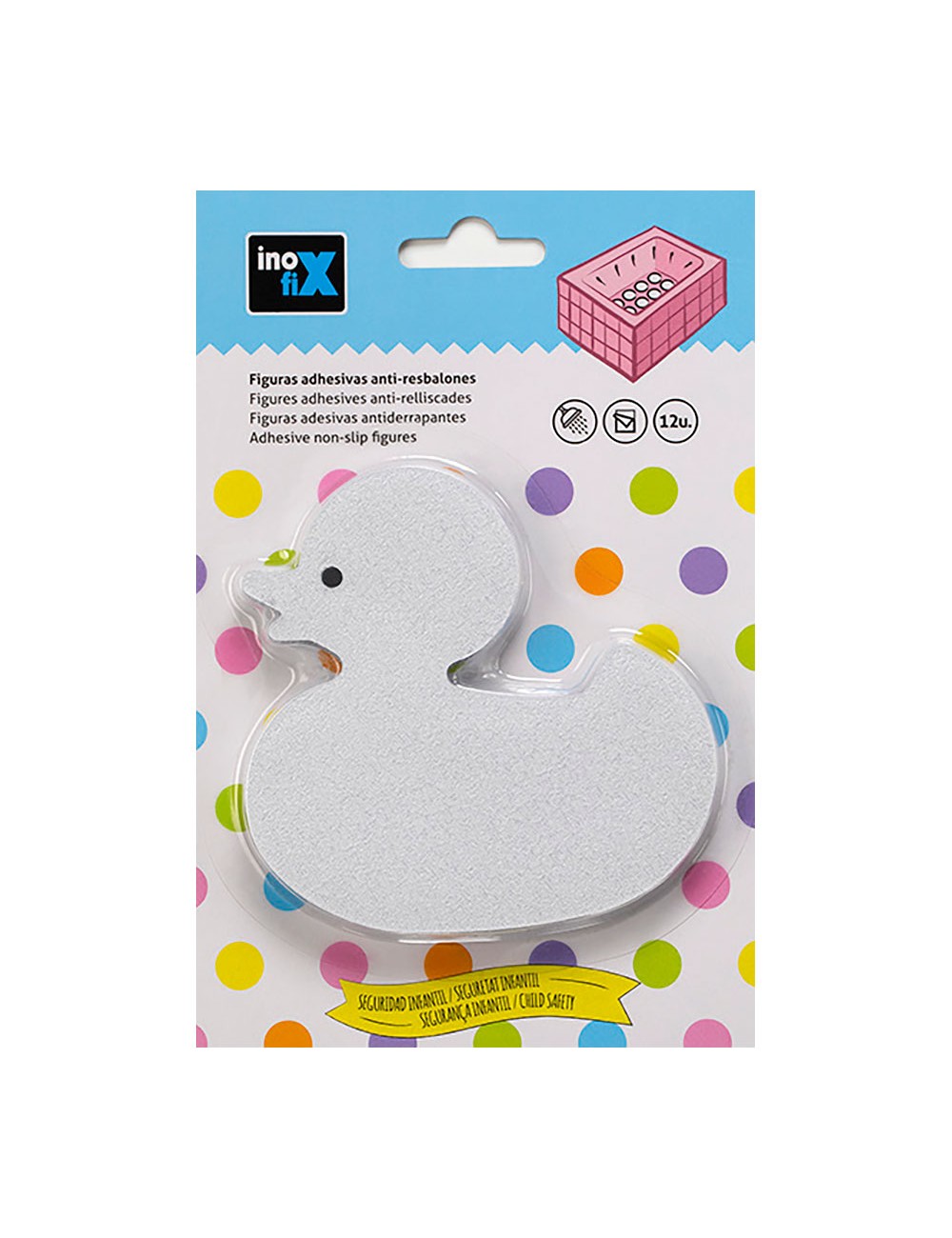 Figuras adhesivas anti-resbalones forma pato 5304-0 (blister 12 unid.) inofix