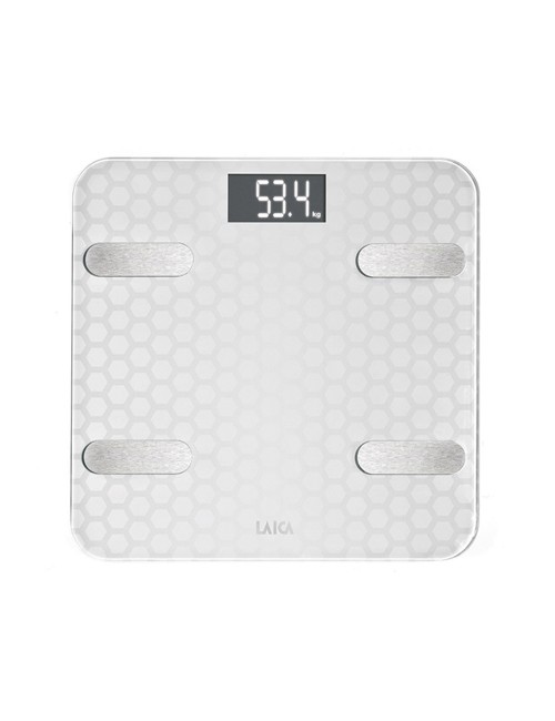 Bascula de baño smart bluetooth con cálculo de la composición corporal, color blanco, máximo 180 kg