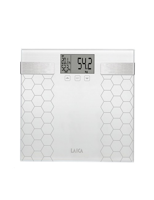 Bascula de baño digital con calculo de la composición corporal color blanco, máximo 180 kg