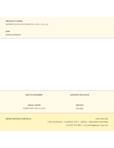 Soporte eco 0 de pared 25 x 16,3 x 15,1 cm