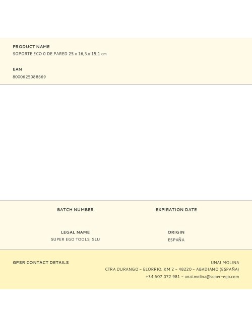 Soporte eco 0 de pared 25 x 16,3 x 15,1 cm