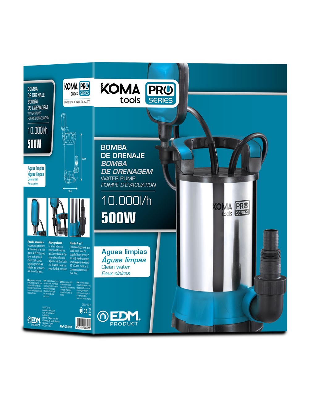 Bomba sumergible aguas limpias 500w