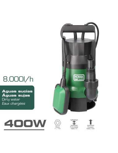 Bomba de drenaje aguas sucias 400 w