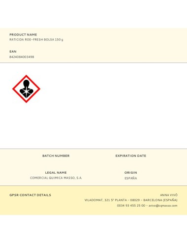 Raticida roe-fresh bolsa 150 g