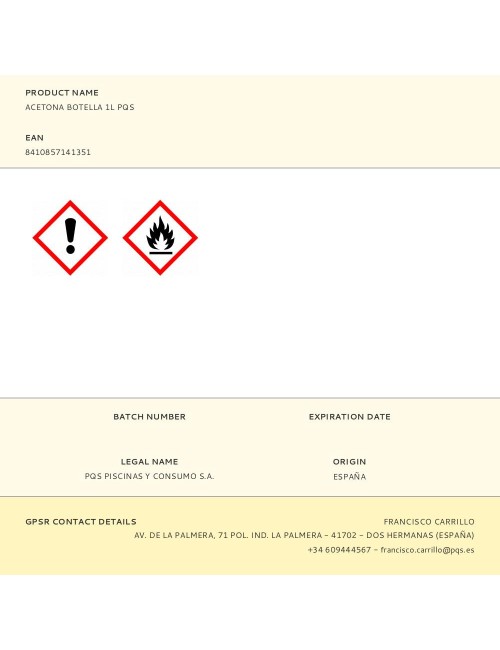 Acetona botella 1l pqs