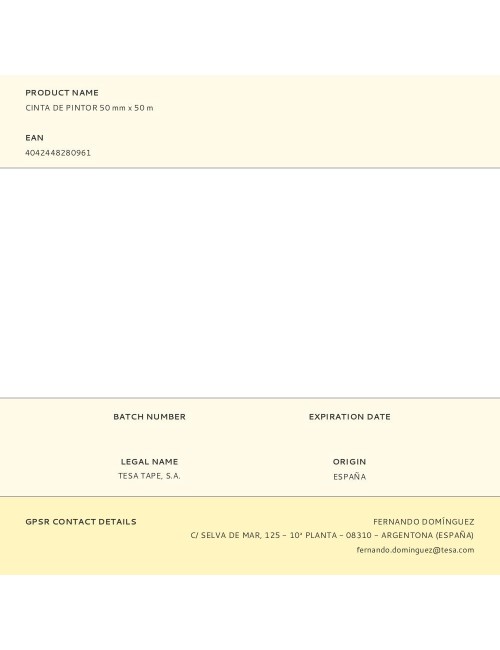 Cinta de pintor 50 mm x 50 m