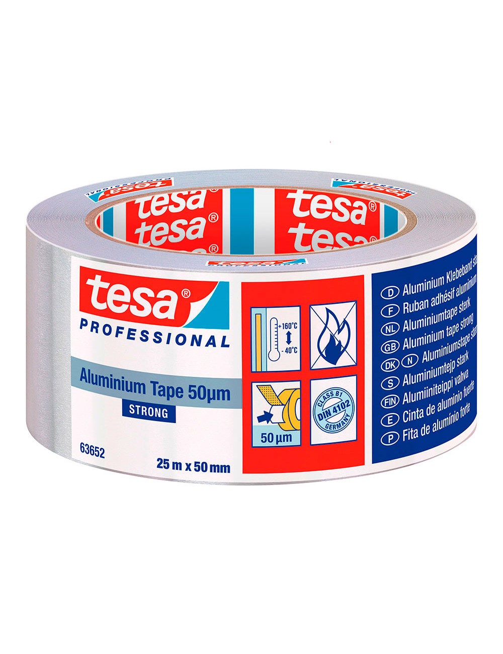 Cinta de aluminio 50 micras 50 mm x 25 m