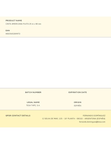 Cinta americana plata 48 mm x 25 m