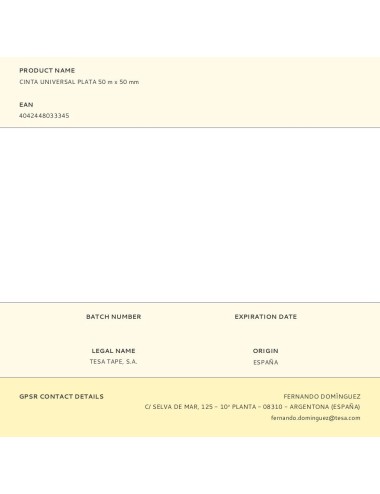 Cinta universal plata 50 mm x 50 m