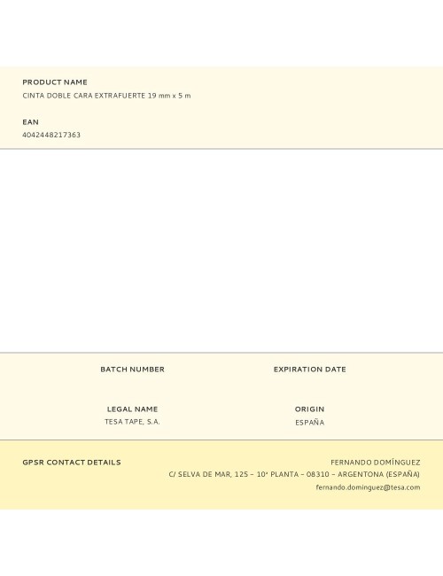 Cinta doble cara extrafuerte 19 mm x 5 m