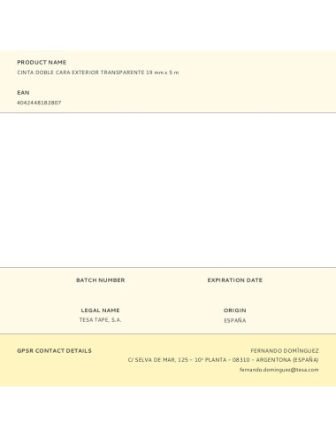 Cinta doble cara exterior transparente 19 mm x 5 m