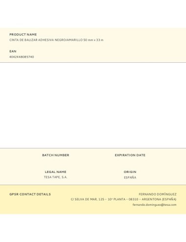 Cinta de balizar adhesiva negro/amarillo 50 mm x 33 m