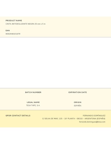 Cinta antideslizante negra 25 mm x 5 m