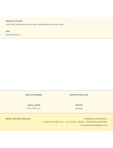 Cinta de embalar poliolefina transparente 50 mm x 66 m