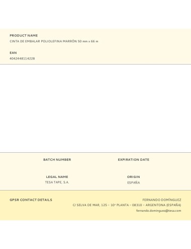 Cinta de embalar poliolefina marrón 50 mm x 66 m