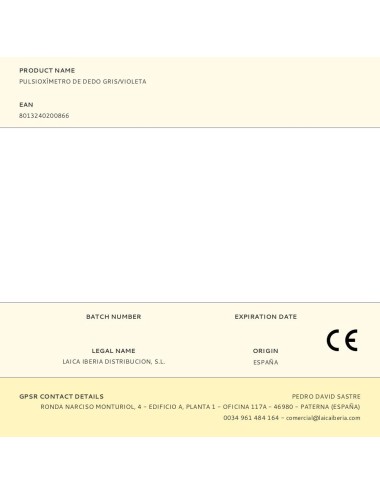 Pulsioxímetro de dedo gris/violeta