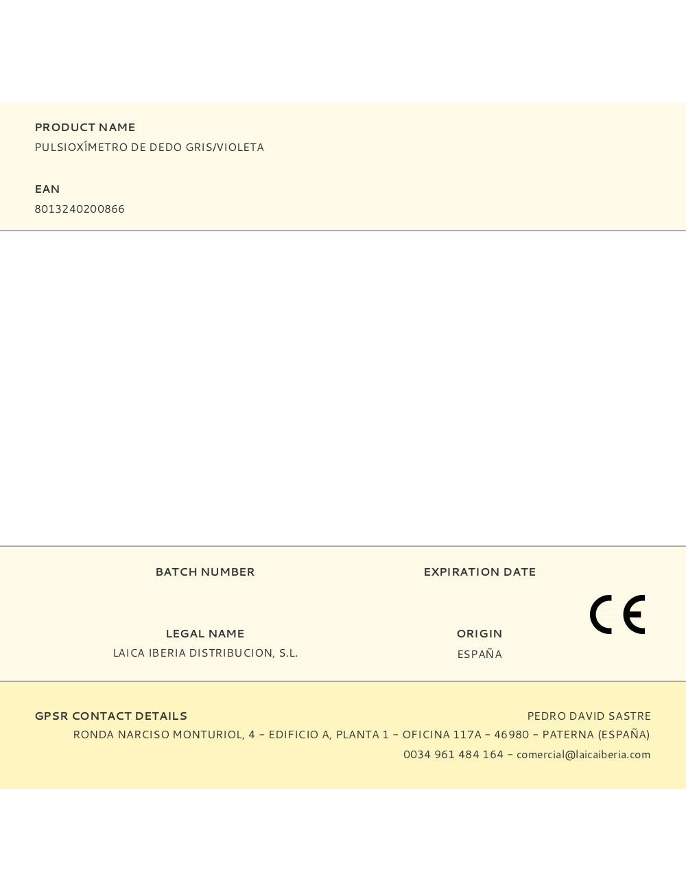 Pulsioxímetro de dedo gris/violeta